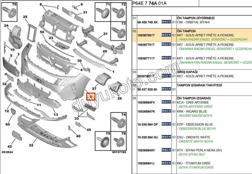 Ön Tampon P30083 3 LEDLI