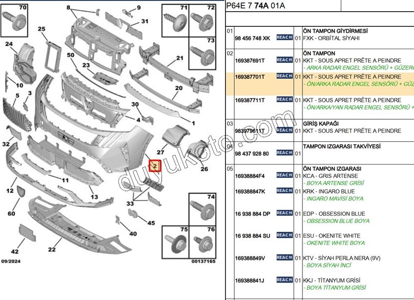 Ön Tampon P30083 3 LEDLI