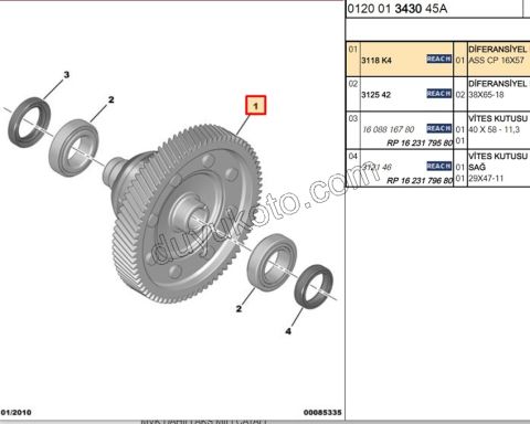 DIFERANSIYEL KOVAN DS3 1.6VTi 120HP 6VIT