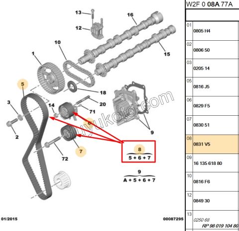 Eksantrik/Triger Kayış Seti P407 P5081 DW12C 118 DTS-LARG 25,4 KIT