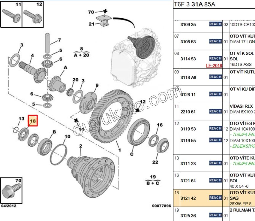 Aks Mili Sol  Keçe Otomatik Vites (AL4)