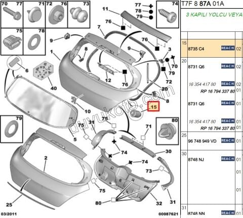 TAKOZ BAGAJ KAPAK AYAR P3081