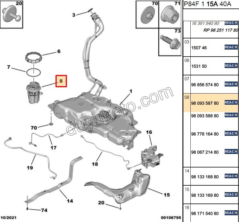 Yakıt Pompa ve Şamandırası (Komple) P30082