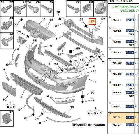 Ön Tampon Bağlantı Ayak Darbe Emici Bağlantı Sol P407