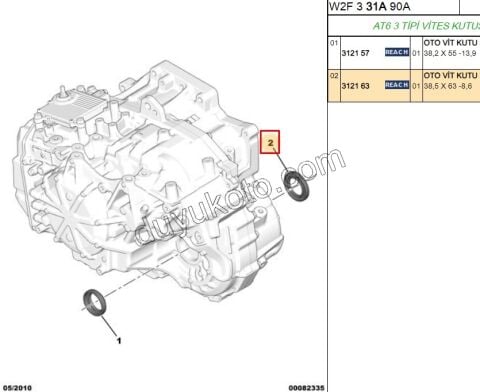 Aks Mili Sol  Keçe   C5 C6 AM6 1.2CC 130HP 2020 Sonrası 6VITES 38,5 X 63 -8,6