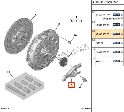 CATAL DEBRIYAJ BXR3 P407 PRT4 EXP4 1.5HDİ Euro6 6VIT