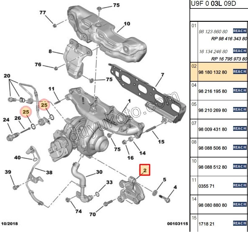 Turbo Kompresörü Alt Bağlantı Ayağı    BXR3MQ DW12R