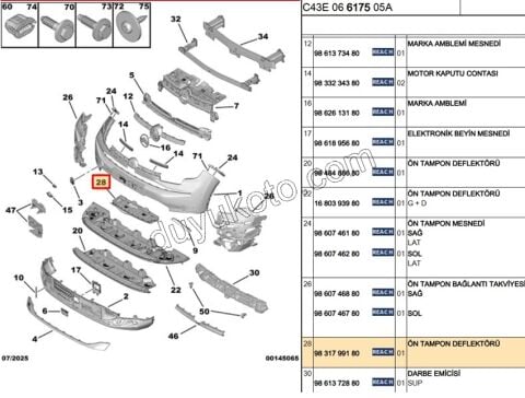 KAPLAMA ON TAMPON RADYATOR UST C4X