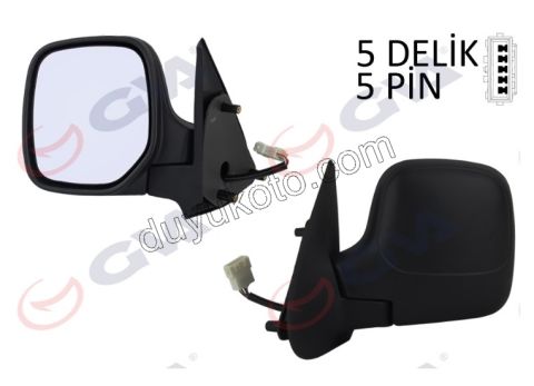 Peugeot Partner Dikiz Aynası Sol ELEK+ (Rezistanslı) 5PIN KAPAK+ 1997/2009