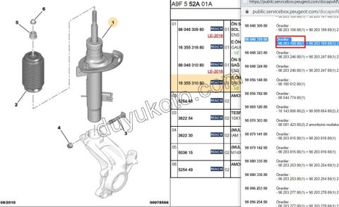 Sağ Ön Amortisör P2081