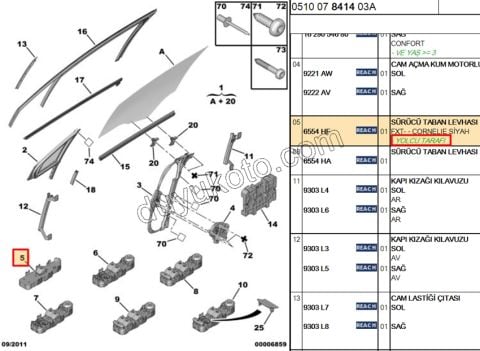 Ön Cam Açma Anahtarı Sağ (Yolcu) C41