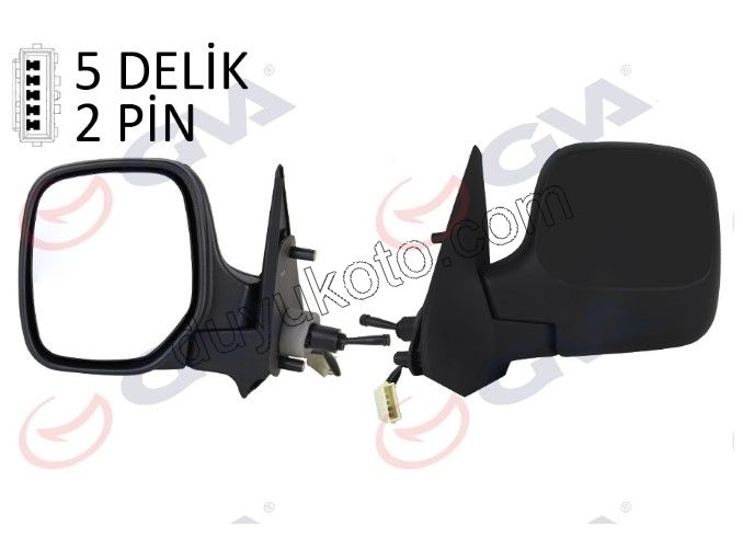 Peugeot Partner Dikiz Aynası Sol Manuel Rezistanslı 1997/2009
