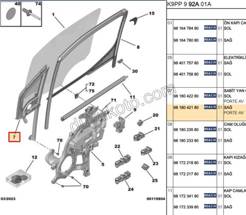 CAM KELEBEK ON KAPI R PRT4