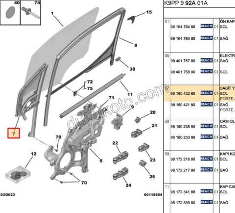 CAM KELEBEK ON KAPI L PRT4
