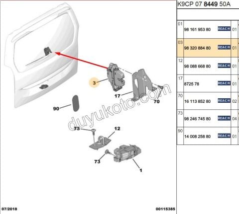 KILIT BAGAJ KAPAK CAMI PRT4 1P