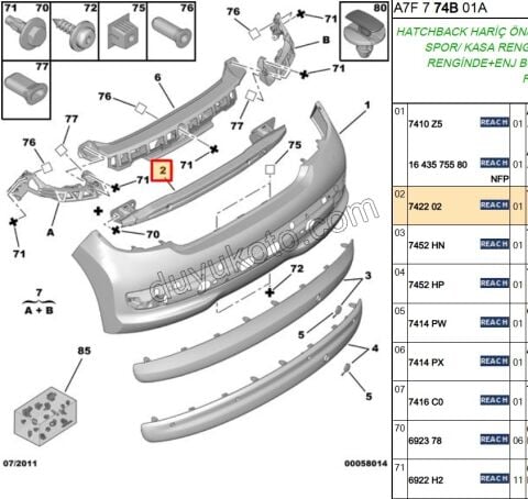 Arka Tampon Darbe Emici P207 Demir