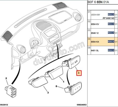 Kalorifer (Klima) Kumanda Anahtarı P107 C1