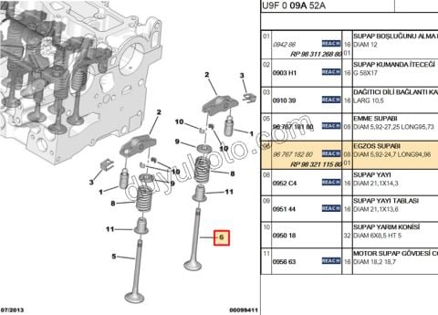 SUBAP EGZOZ DW10FU DW12RU X 8AD EM