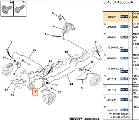 Fren Hortumu Ön Sol C53 1.6HDİ Euro5