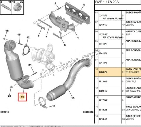 KATALIZOR 1.6THP 150HP/156HP