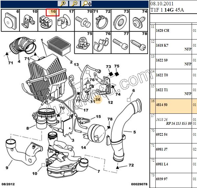 TUTUCU FREN BORU P206 P307 P308 PRT3