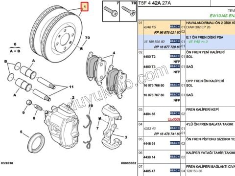 Ön Fren Diski Adet (X2) P207RC