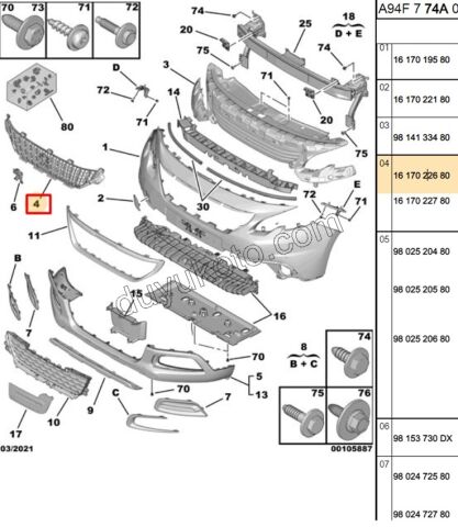 IZGARA Ön Tampon UST P20081 P20081MQ