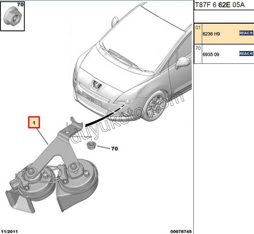 KORNA TK 2LI P307MQ P308 RCZ P30081 P50081 EM SOKET
