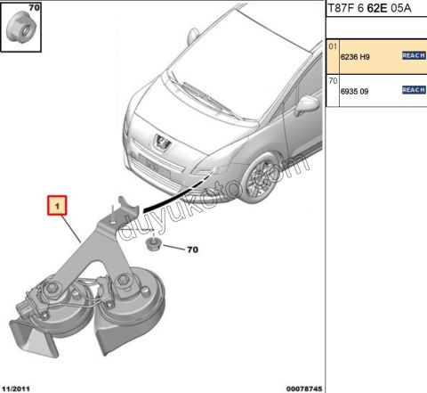 KORNA TK 2LI P307MQ P308 RCZ P30081 P50081 EM SOKET