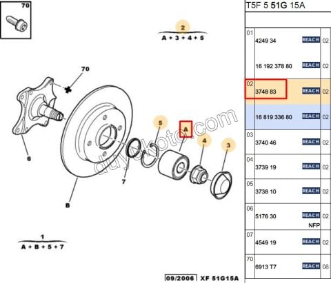 Arka Teker Rulmanı P307