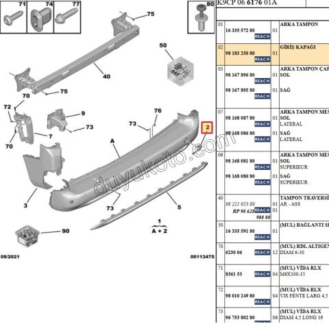 Çeki Demiri Kapağı PRT4 CMBE AST+