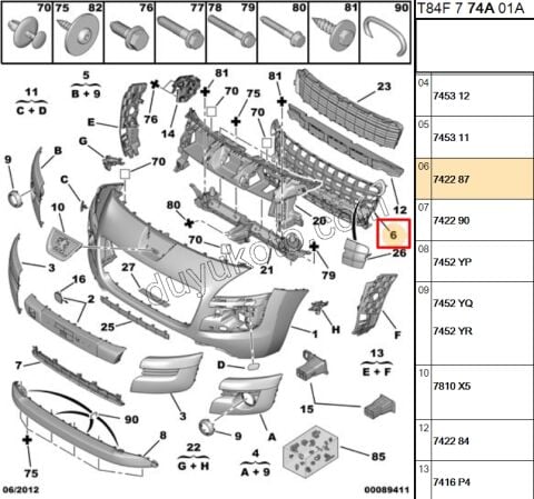 Ön Tampon Izgarası Orta DIS + İç BYK P30081 KROM+ ( 7422.95 UZERINDE VAR)