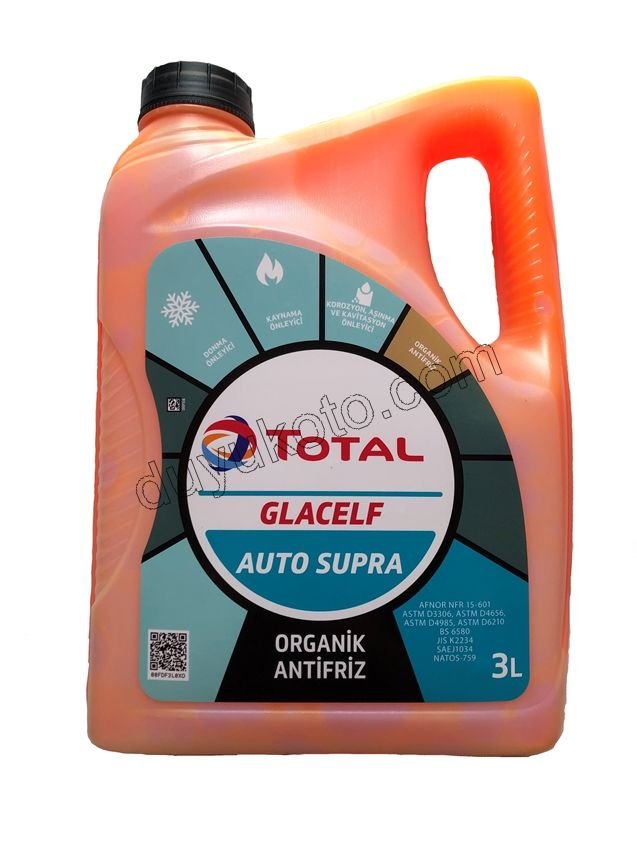 TOTAL AUTO SUPRA Kırmızı Antifiriz 3 LT -37 'C Organik