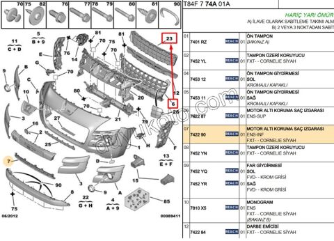 Ön Tampon Izgarası Alt İnce P30081