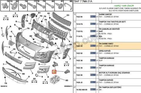 Ön Tampon Darbe Emici Takım P30081 P50081