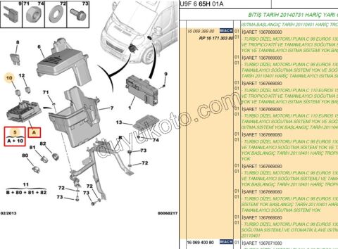 Motor İçi Sigorta Kutusu  BXR3 EURO5 AMBULANS+