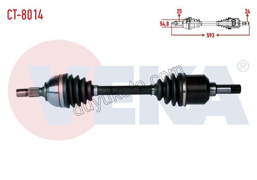 Aks Mili Sol PRT1 PRT2 ABS'siz