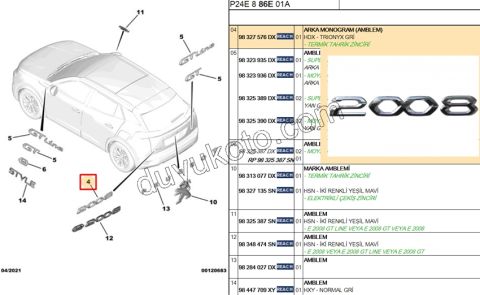 YAZI 2008 BAGAJ P20082