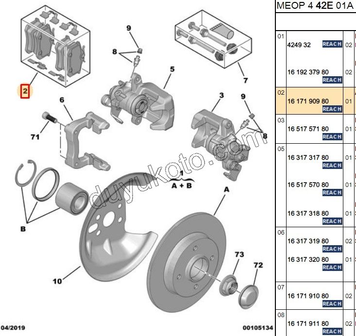 Fren Balatası Arka Tk P2081 P20081