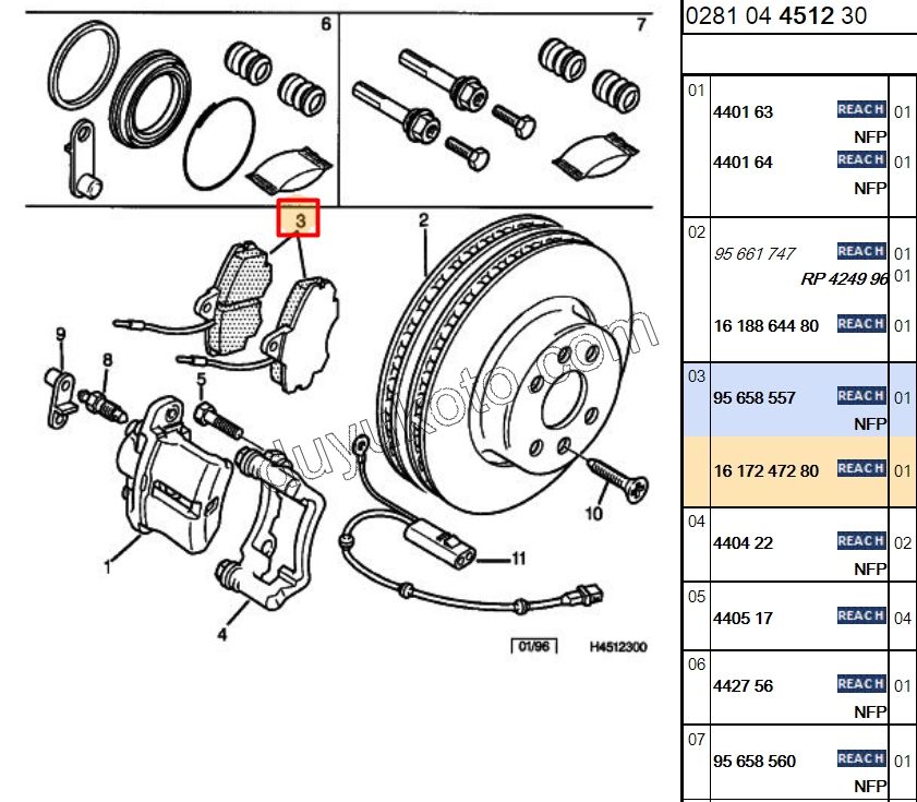 Fren Balatası Ön ZX 1.6/1.8/1.9