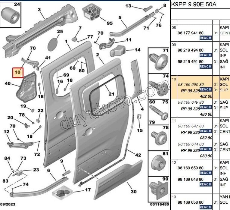 MAKARA SURGULU KAPI UST L PRT4 DB5