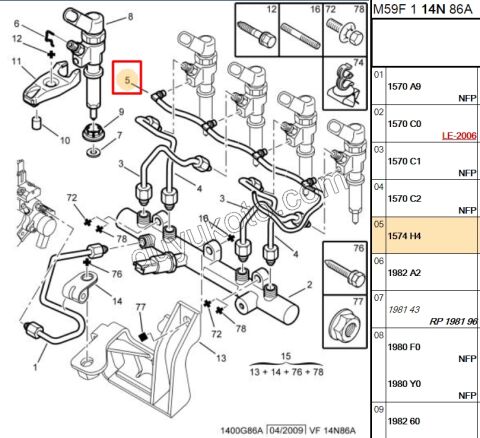 Enjektör Geri Dönüş Hortumu Takım DW10TD PRT2 P307 SIEMENS