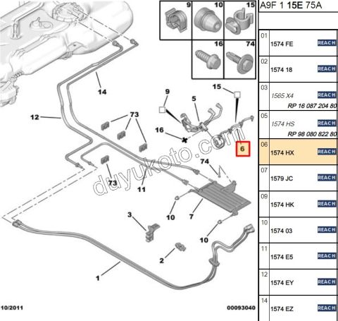 Enjektör Geri Dönüş Hortumu 1.6HDİ Euro5 P2081 P3081 P30081
