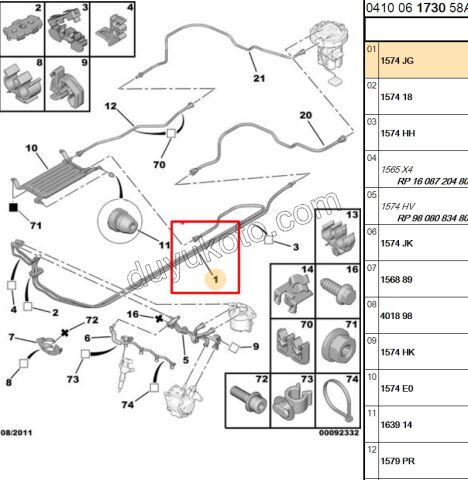 Yakıt Hortumu DEPO+MAZOT FILTRE 1.6HDİ Euro5
