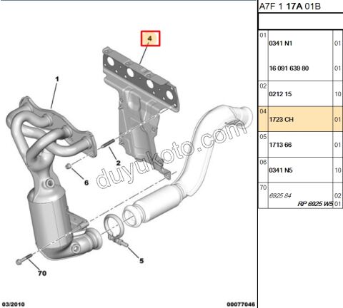 CONTA EGZOZ MAN + ISI KALKAN EP3 1.6VTi 120HP V756311180
