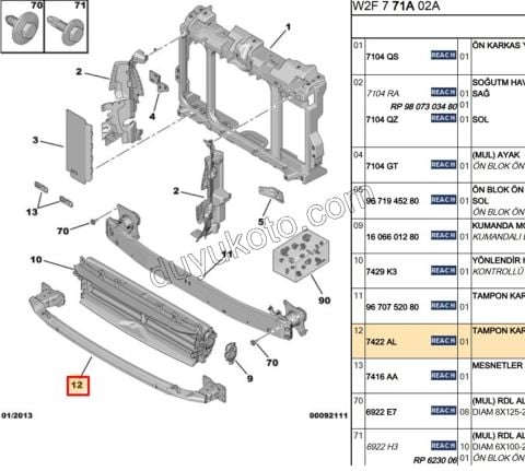 Ön Tampon Darbe Emici P5081 Demir İnce OLAN