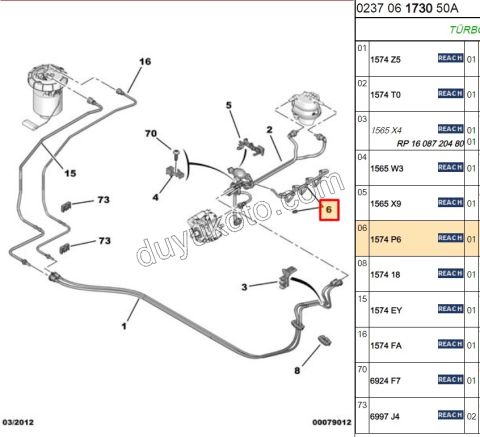 Enjektör Geri Dönüş Hortumu DV4 P2061