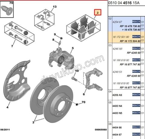 Fren Balatası Arka Tk P3071