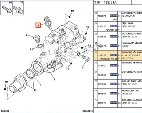 MUSUR SU ISI EB2M EB2F 1.9D, 1998/2003 YESIL