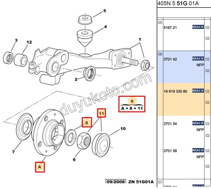 Arka Teker Poryası P405 C15 BX XN1 XN2